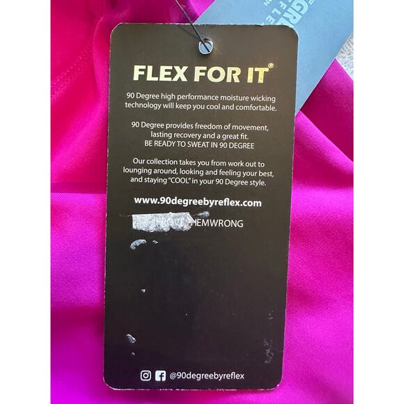 NWT 90 Degree By Reflex Fuchsia Ankle Length Leggings Sz. XS - Picture 7 of 7